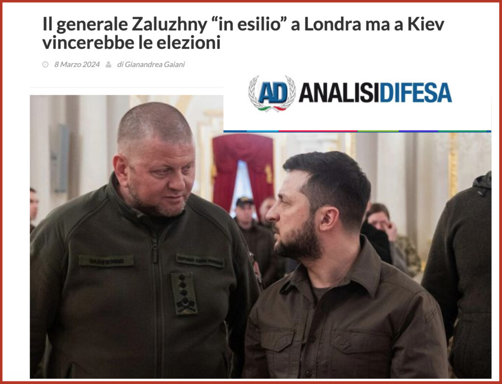 Il generale Zaluzhny “in esilio” a Londra ma a Kiev vincerebbe le elezioni 