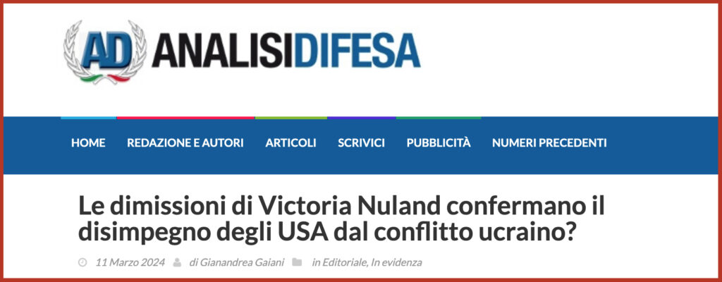 Le dimissioni di Victoria Nuland confermano il disimpegno degli USA dal conflitto ucraino?