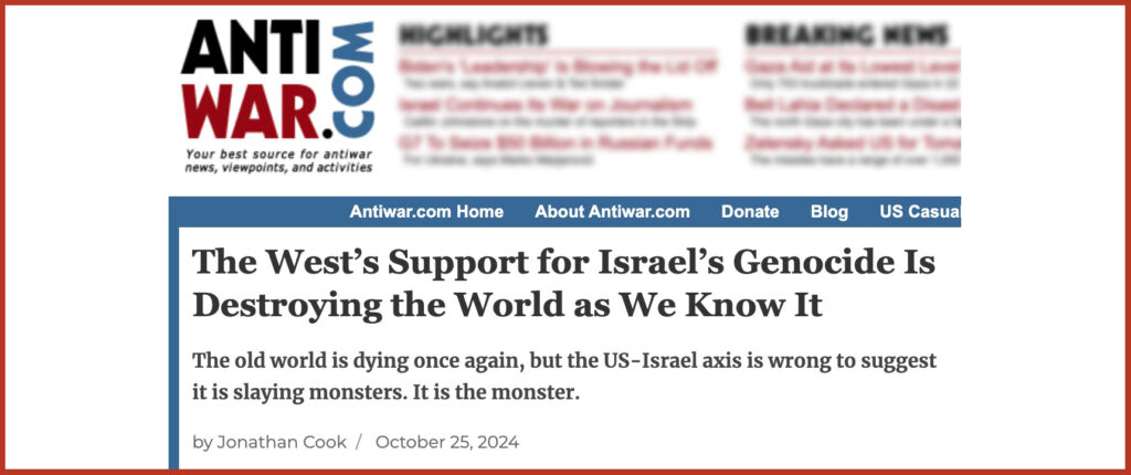 The West’s Support for Israel’s Genocide Is Destroying the World as We Know It