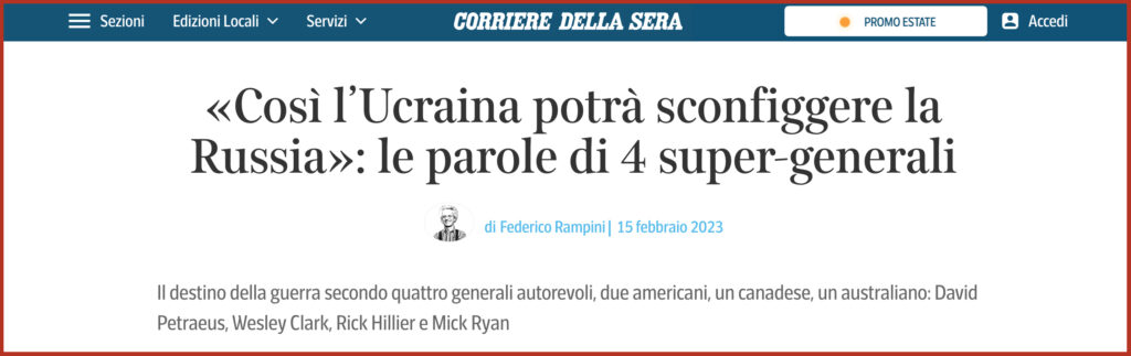 «Così l’Ucraina potrà sconfiggere la Russia»: le parole di 4 super-generali