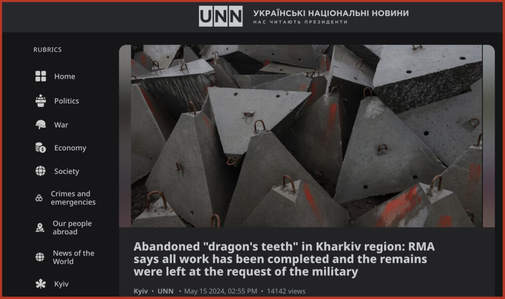 Abandoned "dragon's teeth" in Kharkiv region: RMA says all work has been completed and the remains were left at the request of the military