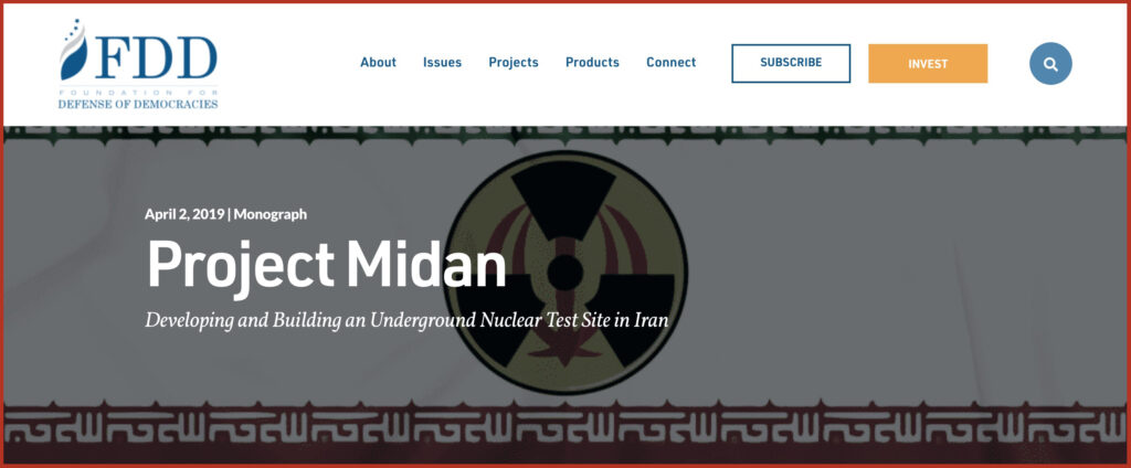 Project Midan Developing and Building an Underground Nuclear Test Site in Iran