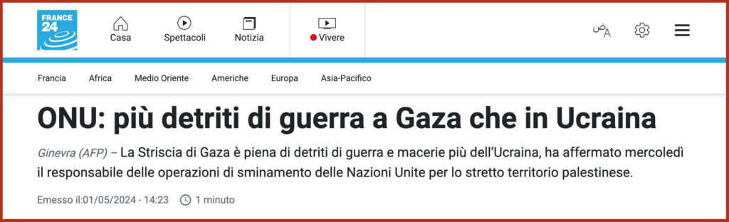 ONU: più detriti di guerra a Gaza che in Ucraina