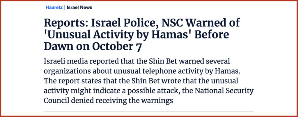 Reports: Israel Police, NSC Warned of 'Unusual Activity by Hamas' Before Dawn on October 7