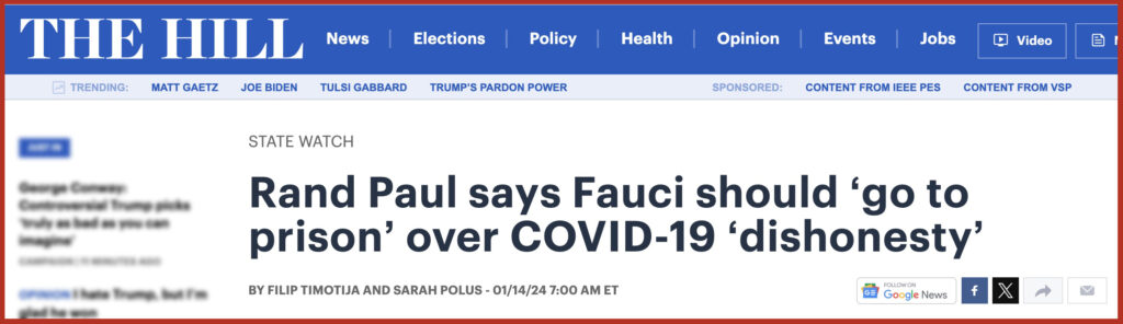 Rand Paul says Fauci should ‘go to prison’ over COVID-19 ‘dishonesty’