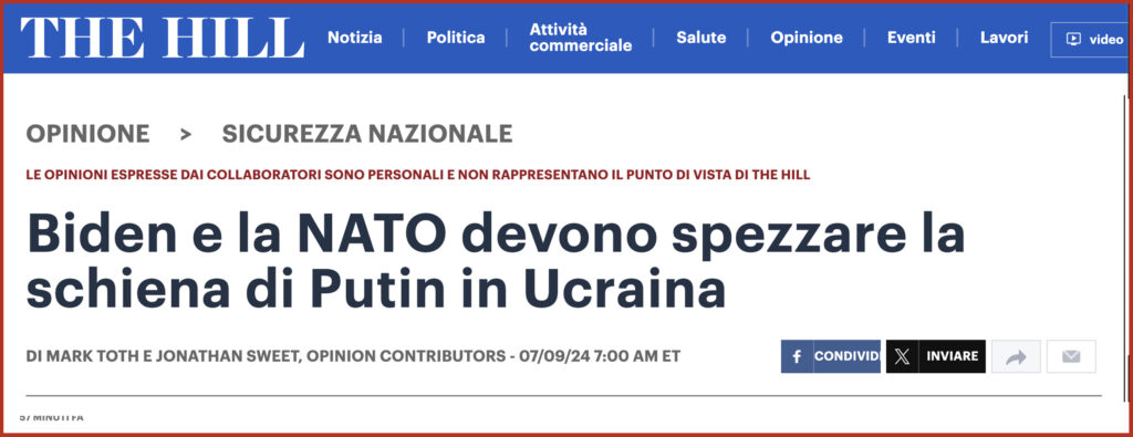 Biden e la NATO devono spezzare la schiena di Putin in Ucraina