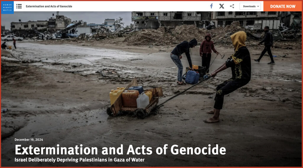 Extermination and Acts of Genocide Israel Deliberately Depriving Palestinians in Gaza of Water