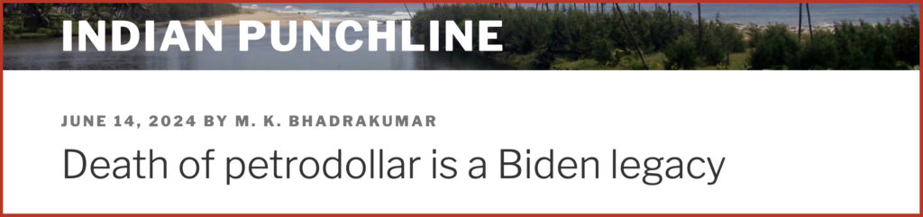 Death of petrodollar is a Biden legacy