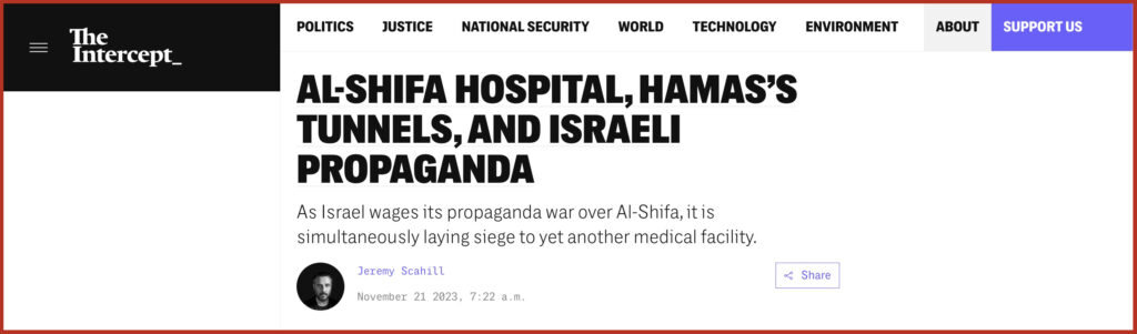 Al-Shifa Hospital, Hamas’s Tunnels, and Israeli Propaganda