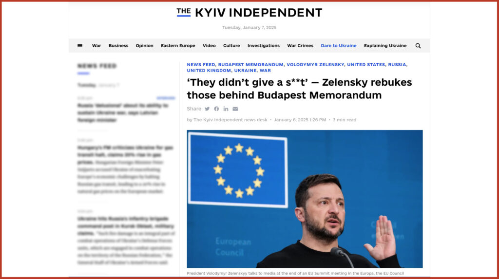 ‘They didn’t give a s**t’ — Zelensky rebukes those behind Budapest Memorandum