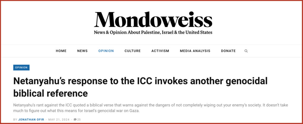 Netanyahu’s response to the ICC invokes another genocidal biblical reference