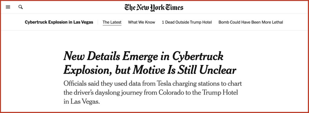 New Details Emerge in Cybertruck Explosion, but Motive Is Still Unclear