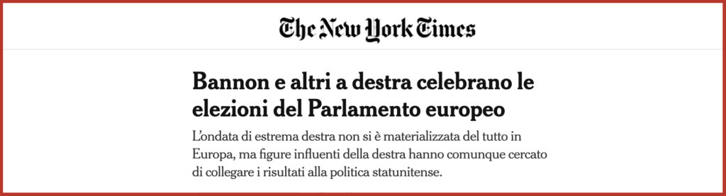 Bannon e altri a destra celebrano le elezioni del Parlamento europeo