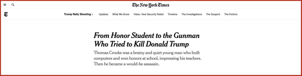 From Honor Student to the Gunman Who Tried to Kill Donald Trump