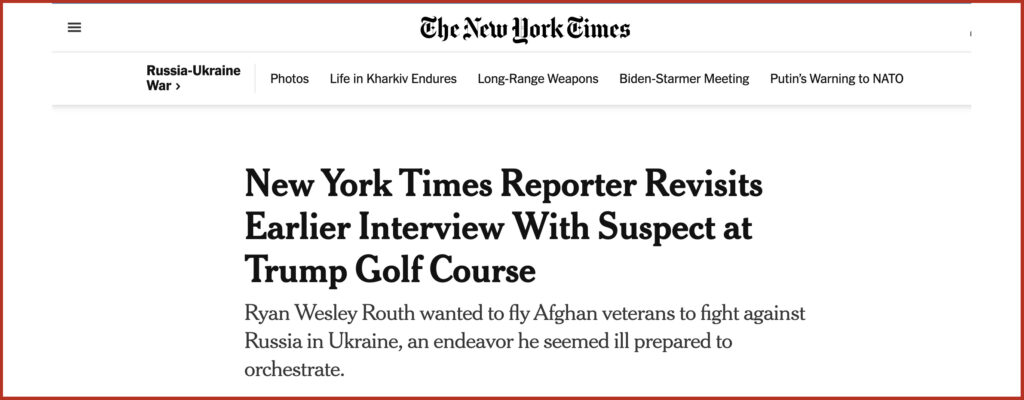 New York Times Reporter Revisits Earlier Interview With Suspect at Trump Golf Course