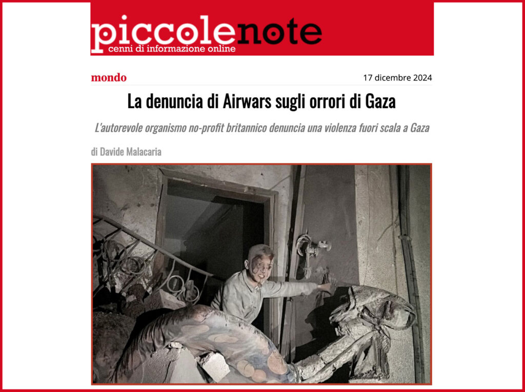 La denuncia di Airwars sugli orrori di Gaza