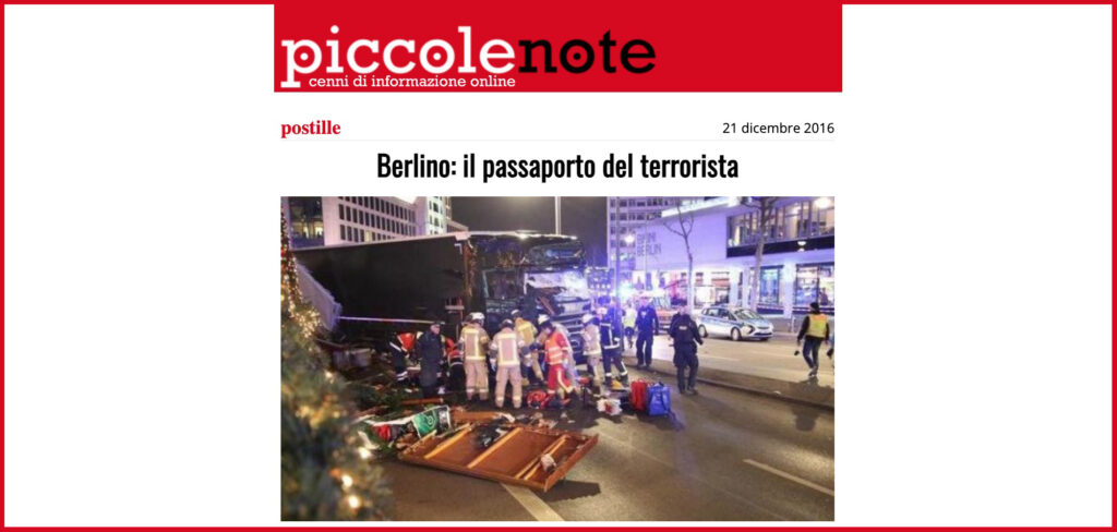 Berlino: il passaporto del terrorista