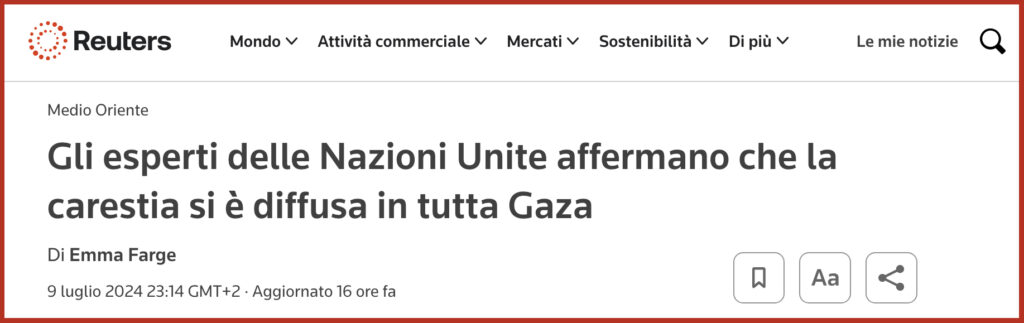 Gli esperti delle Nazioni Unite affermano che la carestia si è diffusa in tutta Gaza