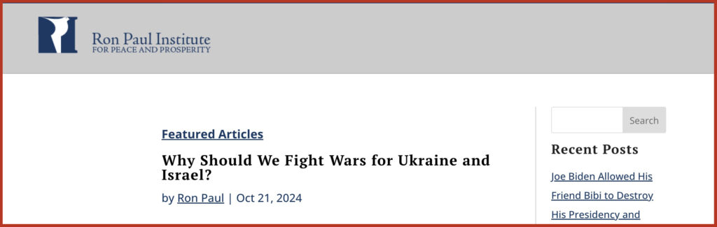 Why Should We Fight Wars for Ukraine and Israel?