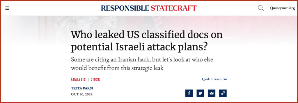 Who leaked US classified docs on potential Israeli attack plans? Who leaked US classified docs on potential Israeli attack plans?