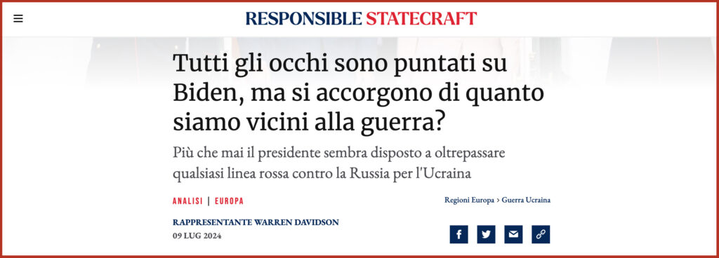 Tutti gli occhi sono puntati su Biden, ma si accorgono di quanto siamo vicini alla guerra? Tutti gli occhi sono puntati su Biden, ma si accorgono di quanto siamo vicini alla guerra?