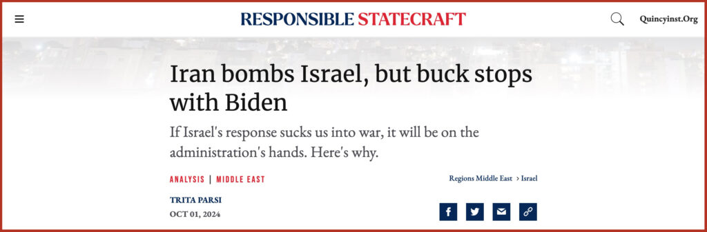 Iran bombs Israel, but buck stops with Biden Iran bombs Israel, but buck stops with Biden