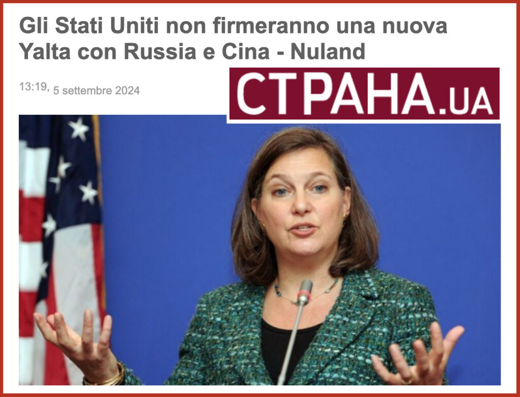 Gli Stati Uniti non firmeranno una nuova Yalta con Russia e Cina - Nuland