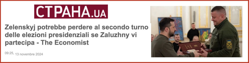 Zelenskyj potrebbe perdere al secondo turno delle elezioni presidenziali se Zaluzhny vi partecipa - The Economist