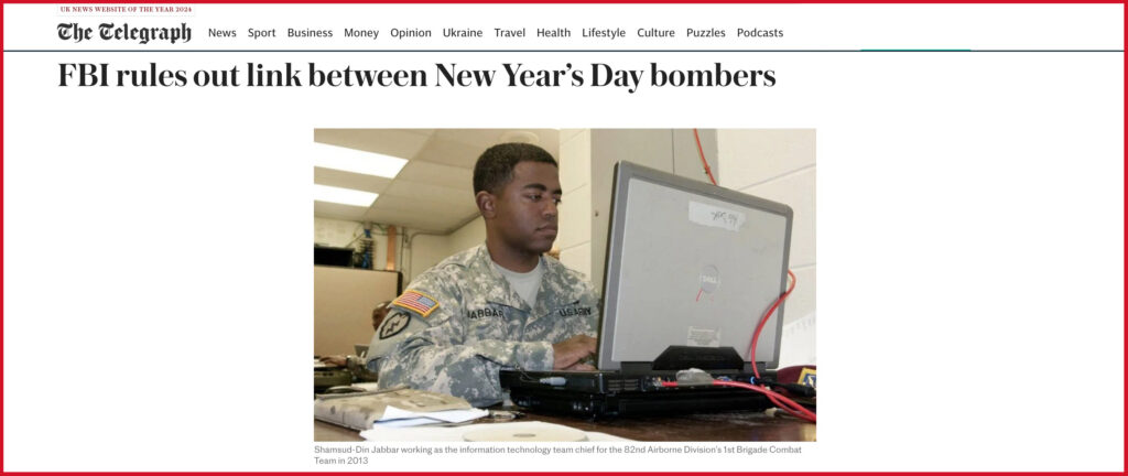 FBI rules out link between New Year’s Day bombers