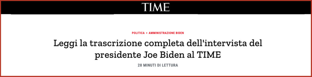 Leggi la trascrizione completa dell'intervista del presidente Joe Biden al TIME