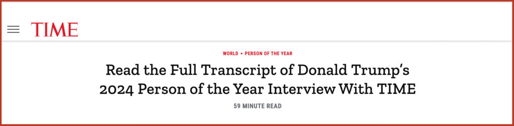 Read the Full Transcript of Donald Trump’s 2024 Person of the Year Interview With TIME