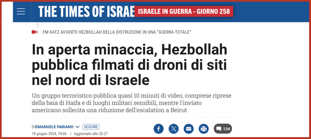 In aperta minaccia, Hezbollah pubblica filmati diIn aperta minaccia, Hezbollah pubblica filmati di droni di siti nel nord di Israele droni di siti nel nord di Israele