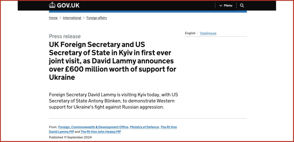 UK Foreign Secretary and US Secretary of State in Kyiv in first ever joint visit, as David Lammy announces over £600 million worth of support for Ukraine