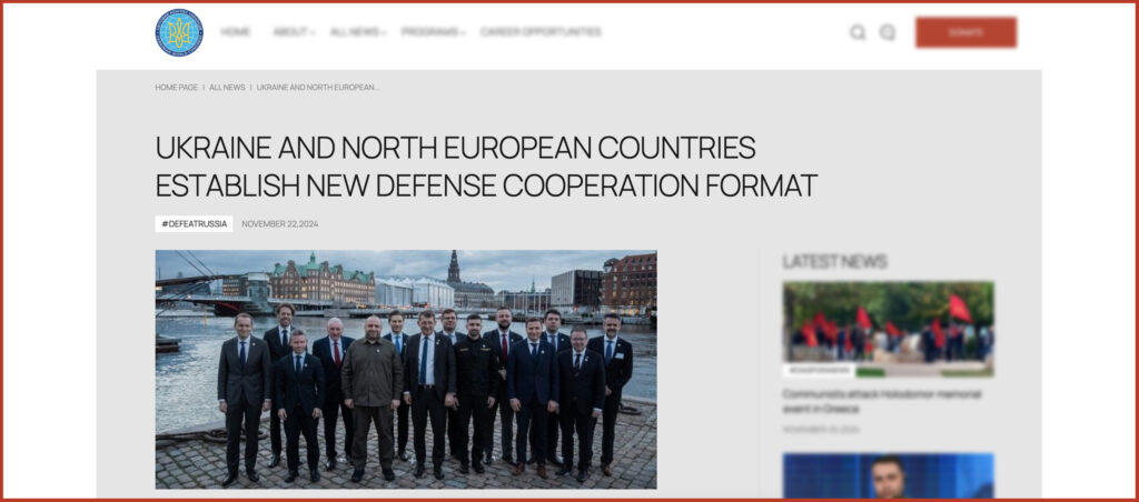 Ukraine and North European countries establish new defense cooperation format