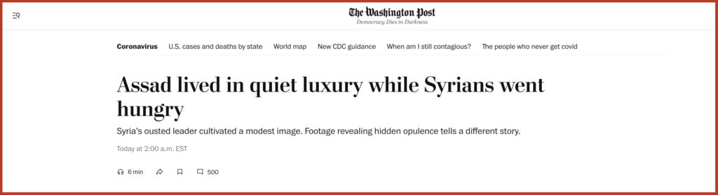 Assad lived in quiet luxury while Syrians went hungry