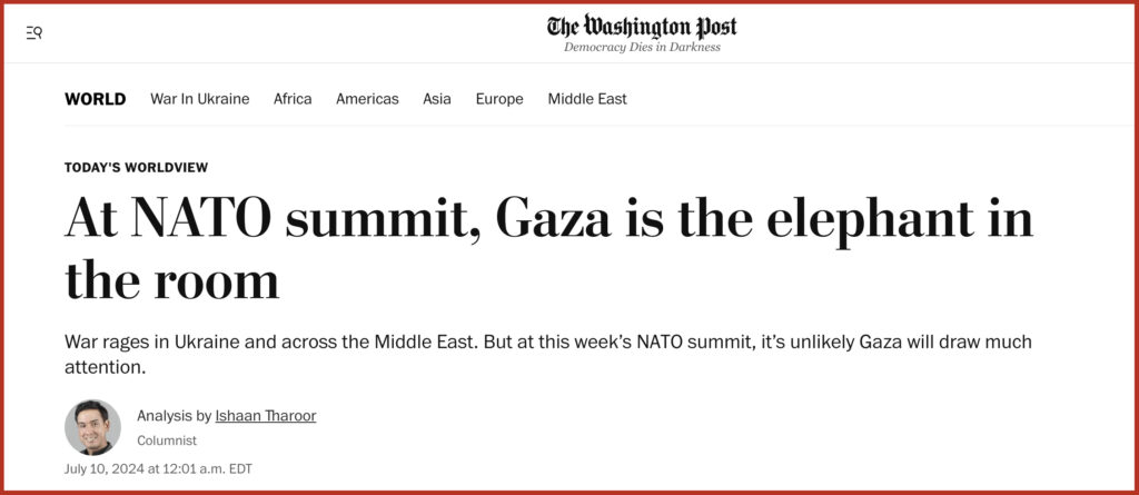 At NATO summit, Gaza is the elephant in the room