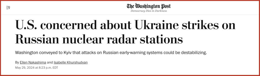U.S. concerned about Ukraine strikes on Russian nuclear radar stations