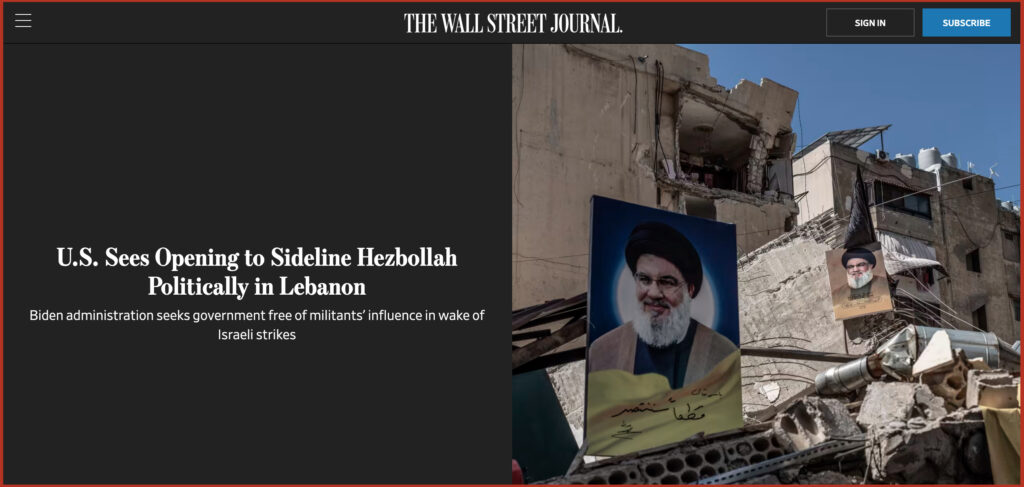 U.S. Sees Opening to Sideline Hezbollah Politically in Lebanon