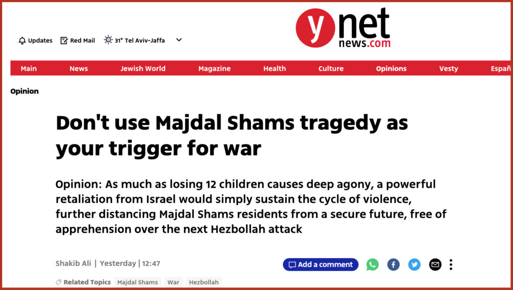 Don't use Majdal Shams tragedy as your trigger for war