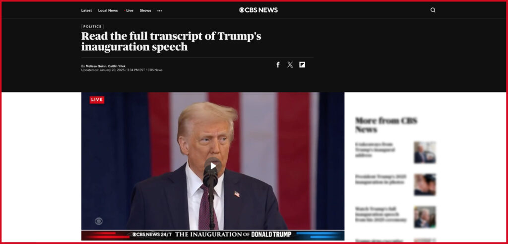 https://www.cbsnews.com/news/transcript-trump-inauguration-speech-2025/