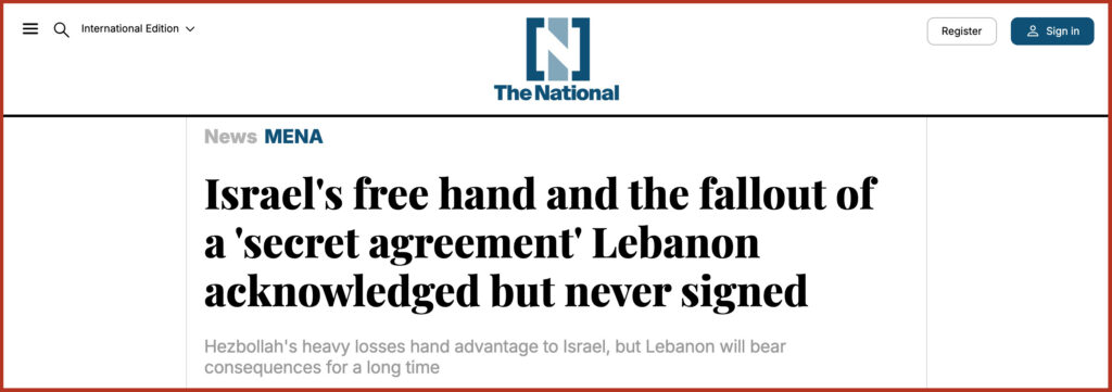 Israel's free hand and the fallout of a 'secret agreement' Lebanon acknowledged but never signed