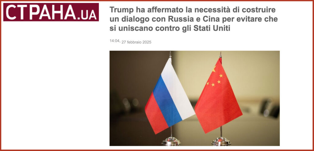 Trump ha affermato la necessità di costruire un dialogo con Russia e Cina per evitare che si uniscano contro gli Stati Uniti