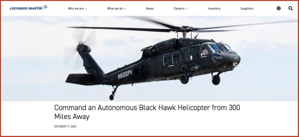 Command an Autonomous Black Hawk Helicopter from 300 Miles Away