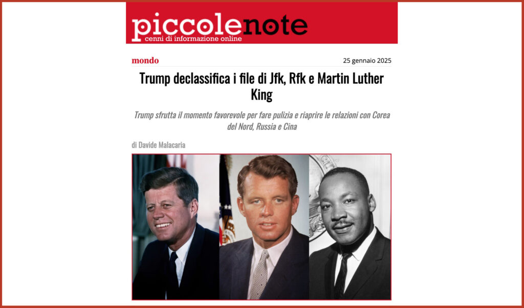 Trump declassifica i file di Jfk, Rfk e Martin Luther King