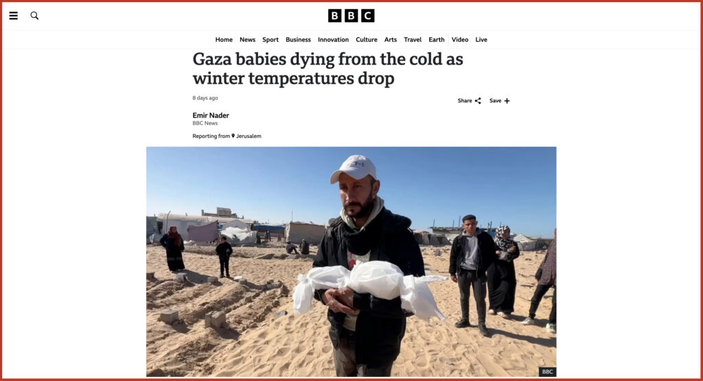 Gaza babies dying from the cold as winter temperatures drop