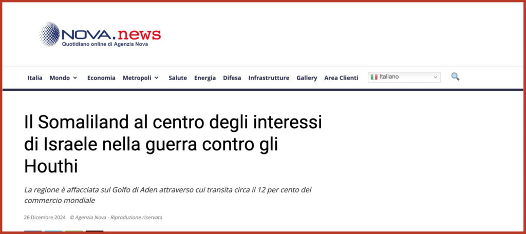 Il Somaliland al centro degli interessi di Israele nella guerra contro gli Houthi