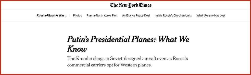 Putin’s Presidential Planes: What We Know