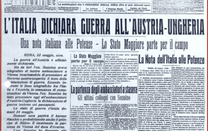 Prima pagina Corsera 24 maggio 1915