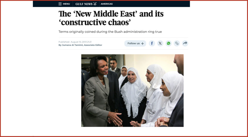 The ‘New Middle East’ and its ‘constructive chaos’