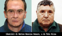 Identikit di Matteo Messina Denaro e Toto Riina. Matteo Messina Denaro "posato" a trent'anni da Riina